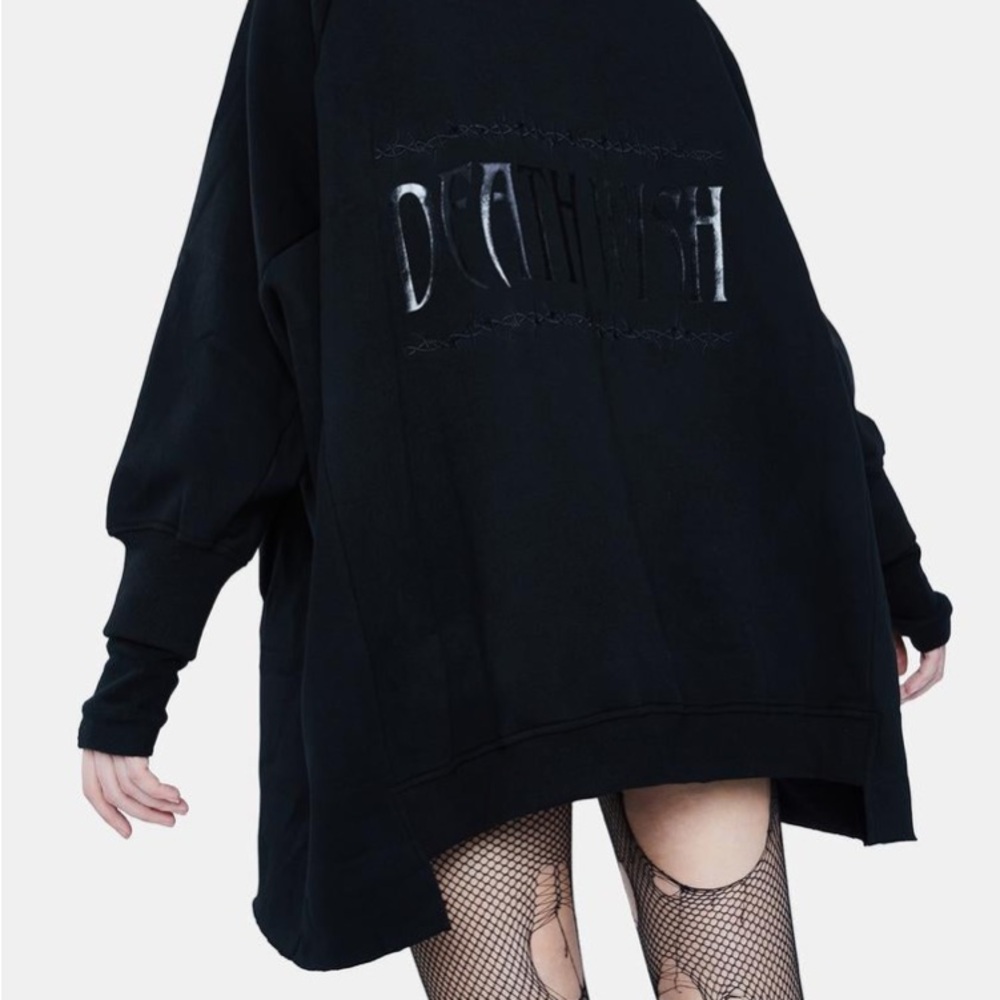 🖤 DEATHWISH Hoodie | Barbed Wire Embroidered Design